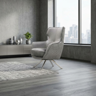 Innovatieve grijze fauteuil Luxueuze clubsfauteuil Woonkamer fauteuil met rugleuning