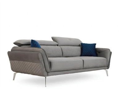 Grijze stoffen bank Luxe gestoffeerde bank Moderne driezits textiel meubels