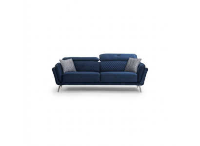 Blauw textiel bank Moderne woonkamer Driezits Luxe 3-zitsbank