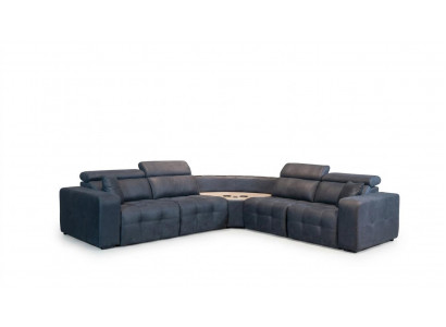 Hoekbank L-vorm leren bank Grote bank Grijs Bank Woonkamer Design