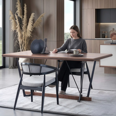 Eettafel Houten tafel Eettafel Tafel Eetkamer Bruin Hout 180 cm