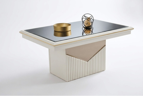 Luxe salontafel koffietafel bijzettafel houten beige tafel