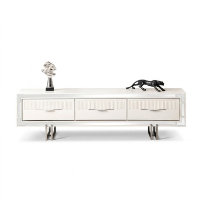 Sideboard TV-stand Wandpaneel Wit RTV Lowboard Moderne woonwand.