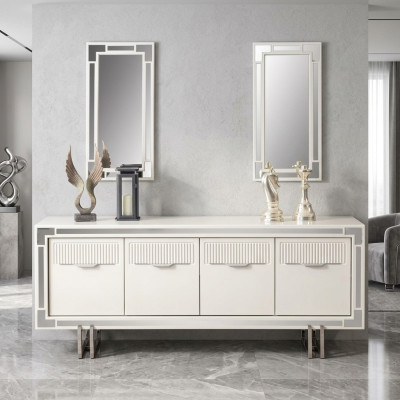 Dressoir Sideboard Wit Kast Commode Houten Kast Hout Eetkamer