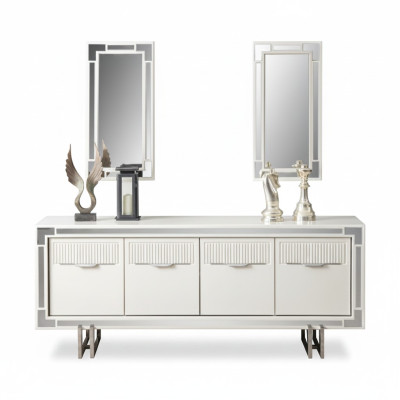 Dressoir Sideboard Wit Kast Commode Houten Kast Hout Eetkamer