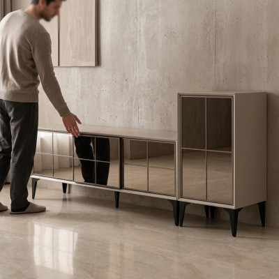 Sideboard TV-stand RTV Lowboard Wit Houten Tafel Meubels Woonkamer