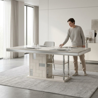 Luxe eettafel eettafel tafel eetkamer meubels eethoek hout wit
