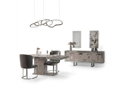 Complete eetkamer eettafel Wit 2-delig dressoir Eettafel hout
