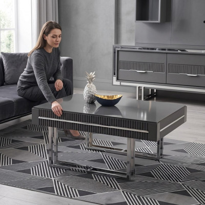 Salontafel Koffietafel Bijzettafel Hout Grijs Tafel Modern