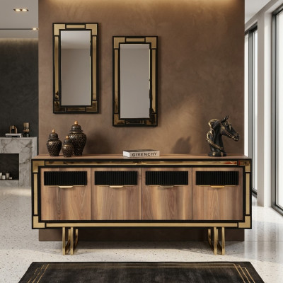 Houten kast dressoir Sideboard Bruin kast ladekast hout eetkamer
