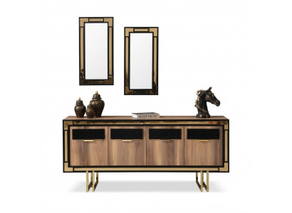 Houten kast dressoir Sideboard Bruin kast ladekast hout eetkamer