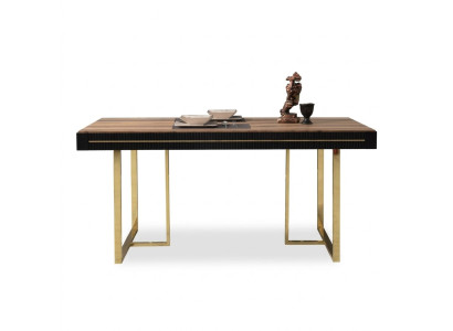 Houten eettafel eettafel tafel eetkamer eetgedeelte hout bruin