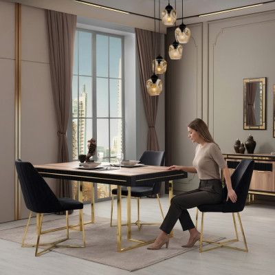 Eetkamermeubels Eettafel Bruin 2-delig Dressoir Eetkamertafel Hout Tafel