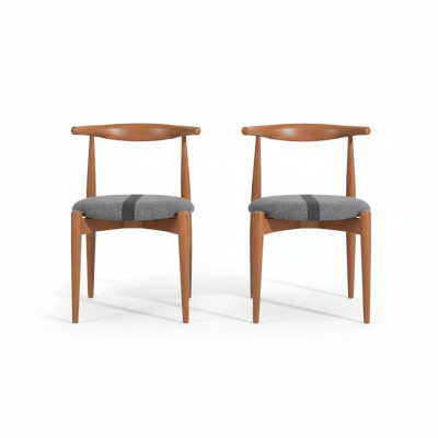 Groep keukenstoelen eetkamerstoelen houten stoelen set van 2 stoelen bruin