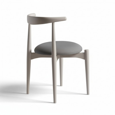 Keukenstoel Eetkamerstoel Houten stoel zonder armleuningen Beige Hout Modern