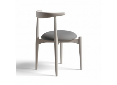 Keukenstoel Eetkamerstoel Houten stoel zonder armleuningen Beige Hout Modern