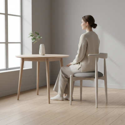 Zithoek Keukenstoelen Eetkamerstoelen Houten stoelen 4-delige stoelen Beige