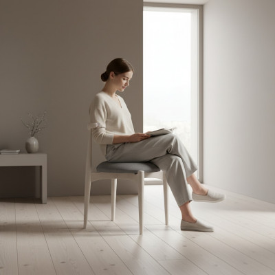 Set van 6 eetkamerstoelen keukenstoelen houten stoelen beige