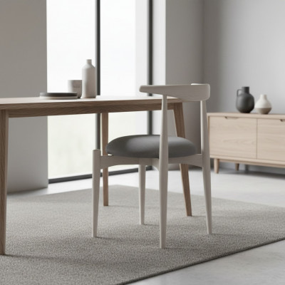 Set van 6 eetkamerstoelen keukenstoelen houten stoelen beige
