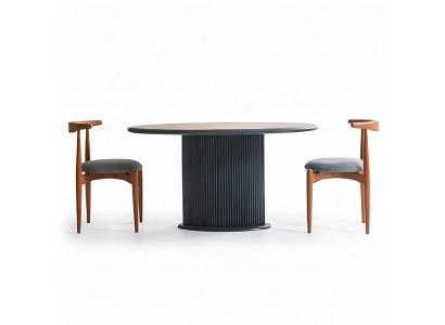 Eetgroep Complete Eetkamer Eettafel Stoelen 5-delig Bruin Klassiek
