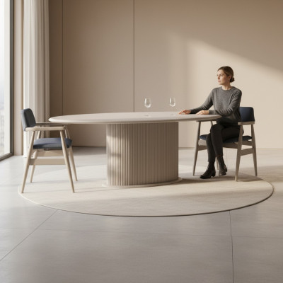 Luxe eetgroep Complete eetkamer Eettafel Stoelen 7-delig Beige Eethoek 