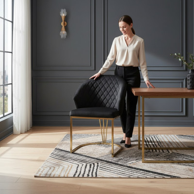 Kussenstoelen Keukenstoelen Eetkamerstoelen Houten stoelen Set van 2 Zwart