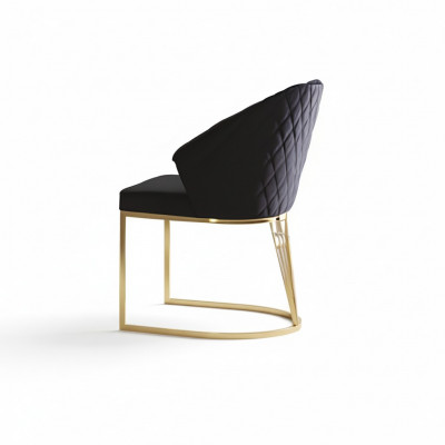 Eetkamerstoelen Eetkamerset Zwart Geblokte Stoelen 6-delig