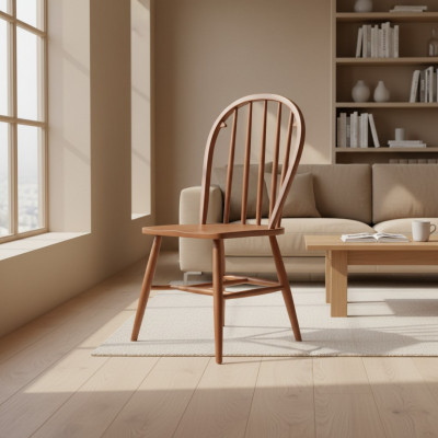 Groep houten eetkamerstoelen set van 2 bruin hout