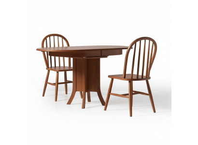 Garnituur Eetgroep Hout Eetkamer Eettafel Stoelen 5-delig Bruin Eethoek