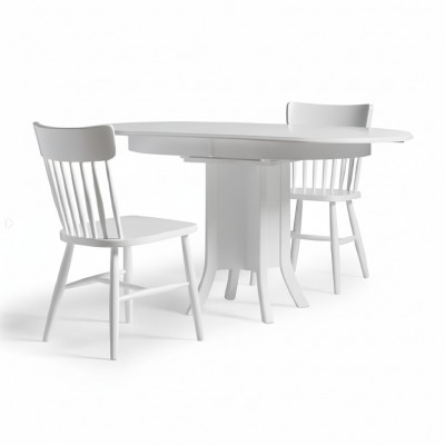 Eetkamertafel Uitschuifbaar Eettafel Houten Tafel Witte Eethoek