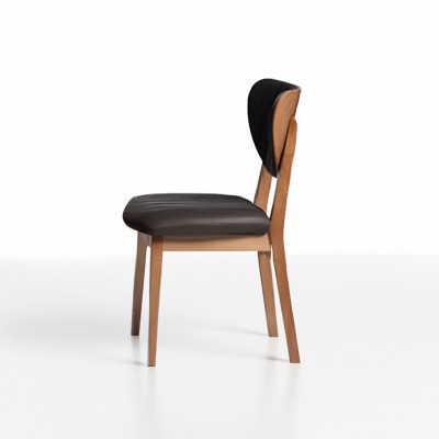 Garnituur houten keukenstoelen eetkamerstoelen stof 2-delig bruin hout