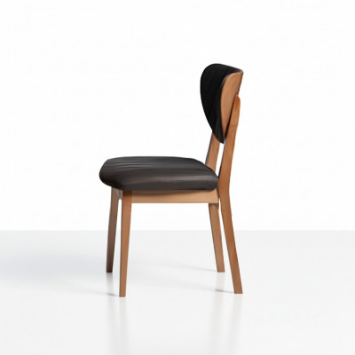 Eetkamerstoelen set van houten stoelen Keukenstoelen Stoffen 4-delig Bruin Hout