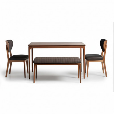 Eetkamer set Eethoek Set Hout Eetkamer Eettafel Stoelen 5-delige Set Bruin