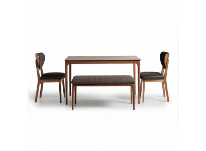 Eetkamer set Eethoek Set Hout Eetkamer Eettafel Stoelen 5-delige Set Bruin