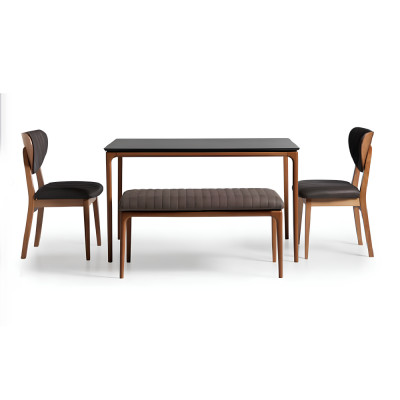 Klassieke eettafel eettafel bruin houten houten tafel 130 cm