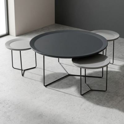 Salontafelgroep Salontafel Bijzettafel Zwarte tafel