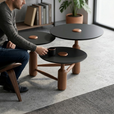 Volledige salontafel koffietafel bijzettafel hout bruin