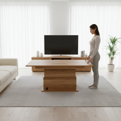 Salontafel Uitschuifbare eettafel Tafel Hout Bruin Koffietafel Meubels