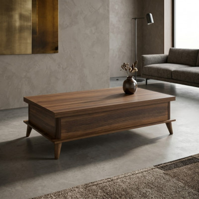 Koffietafel Uitschuifbare salontafel Eettafel Tafel Hout Bruin Meubels
