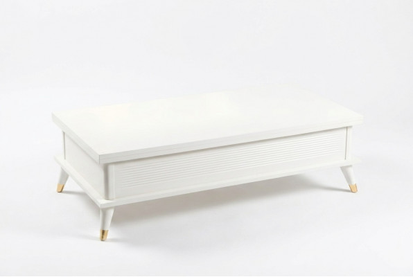 Witte salontafel koffietafel Uitschuifbare eettafel Tafel Hout Bruin
