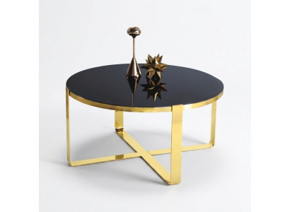 Salontafel Koffietafel Moderne bijzettafel van glas en goud.