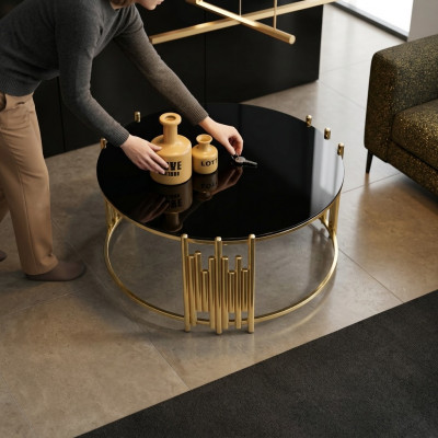 Woonkamer salontafel tafel koffietafel bijzettafel Goud bijzettafel