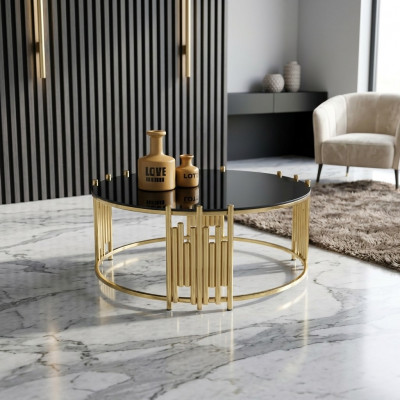 Woonkamer salontafel tafel koffietafel bijzettafel Goud bijzettafel
