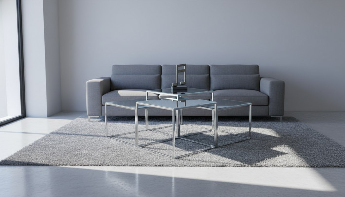 Zilveren salontafel tafel bijzettafel banktafel woonkamer