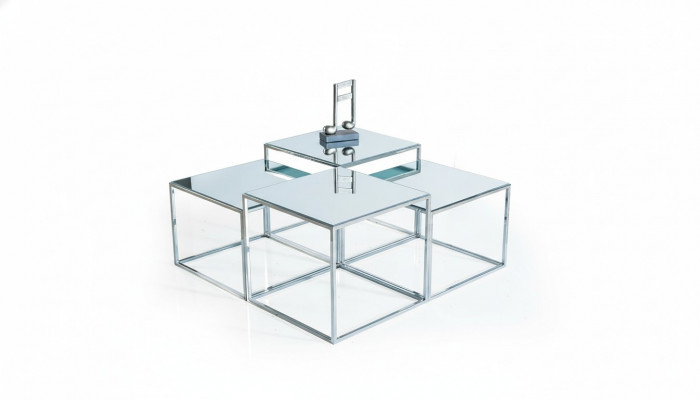Zilveren salontafel tafel bijzettafel banktafel woonkamer