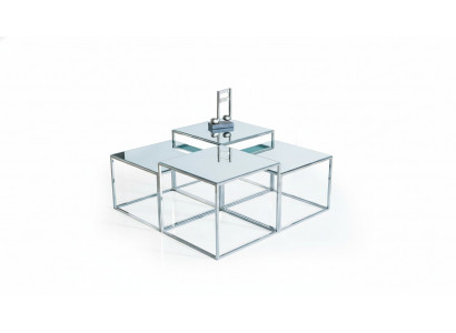 Zilveren salontafel tafel bijzettafel banktafel woonkamer