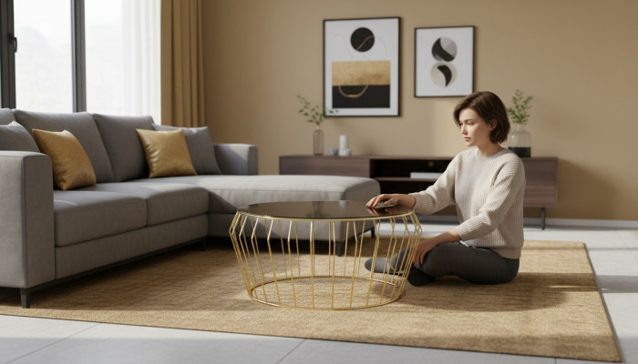 Koffietafel Goud Woonkamer Salontafel Tafel Bijzettafel Sofatafel