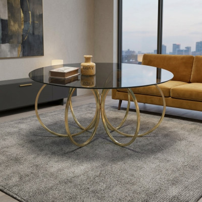 Gouden salontafel, woonkamer bijzettafel, salontafel, tafel, bijzettafel, salontafel.