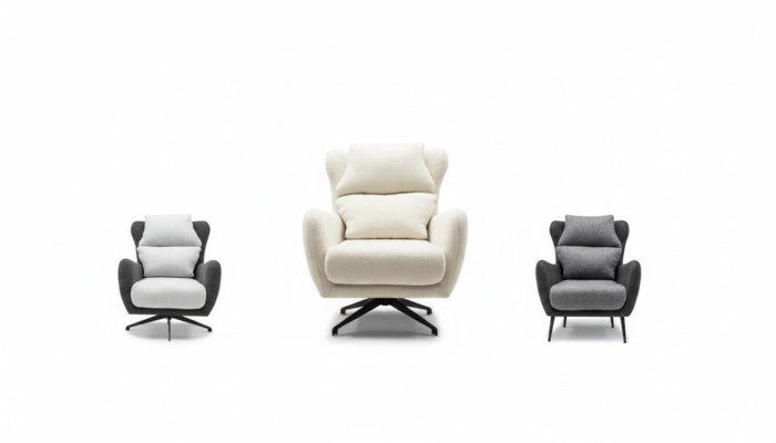 Beklede fauteuil Fauteuil Oorfauteuil Beige Bekleding Woonkamer Eenzitter Stoel