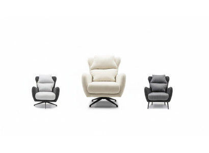 Beklede fauteuil Fauteuil Oorfauteuil Beige Bekleding Woonkamer Eenzitter Stoel